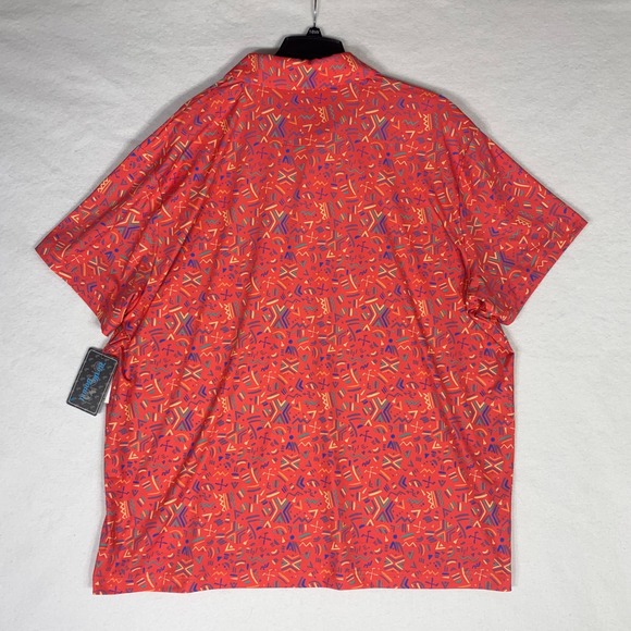 Birdie Bound Men 3XL Golf Polo Shirt Short Sleeve Red Abstract Print Performance - Picture 4 of 9